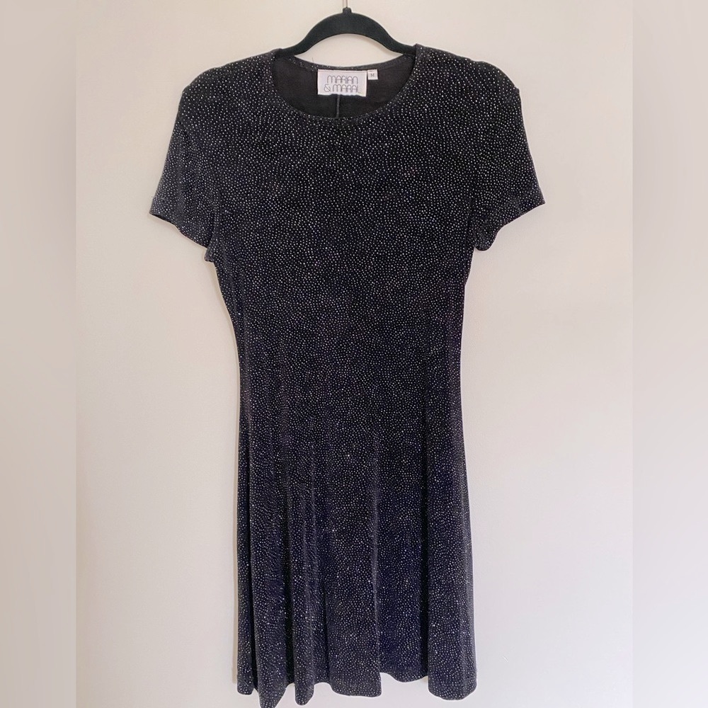 90’s black sparkly mini dress